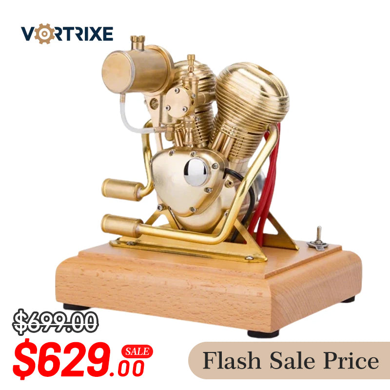 VORTRIXE & OKMO R28 Mini OHV V-Twin Double-cylinder Four-stroke Motorcycle Gasoline IC Engine Model
