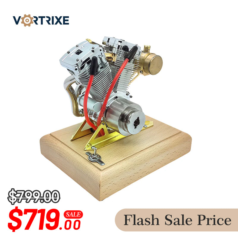VORTRIXE V-Twin Gasoline Mini Retro Motorcycle Engine Model