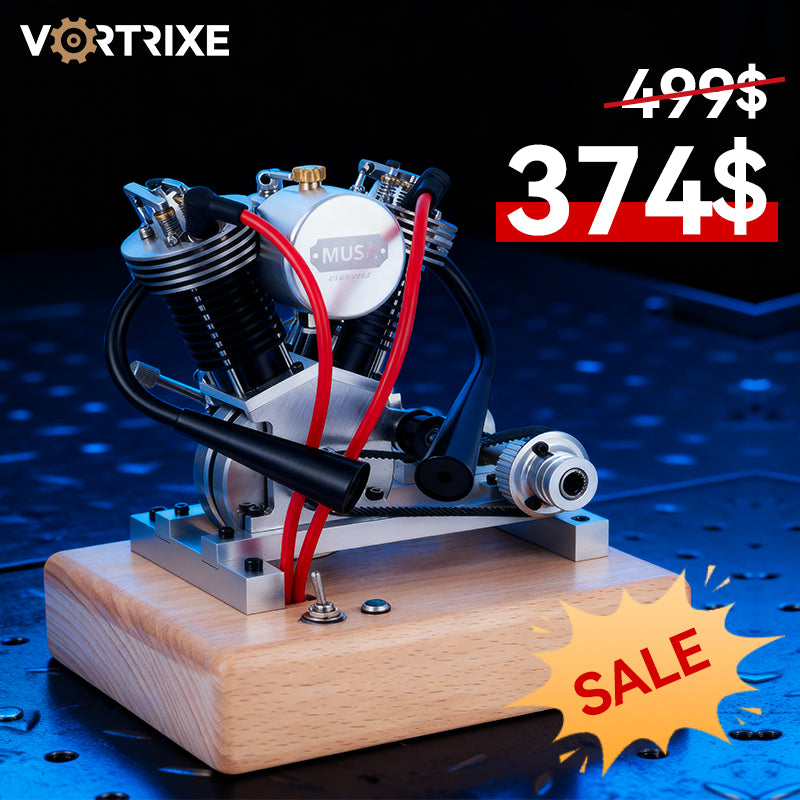 VORTRIXE Motorcycle Mini V-twin Hoglet Engine V2 Gasoline 4-Stroke Engine Model