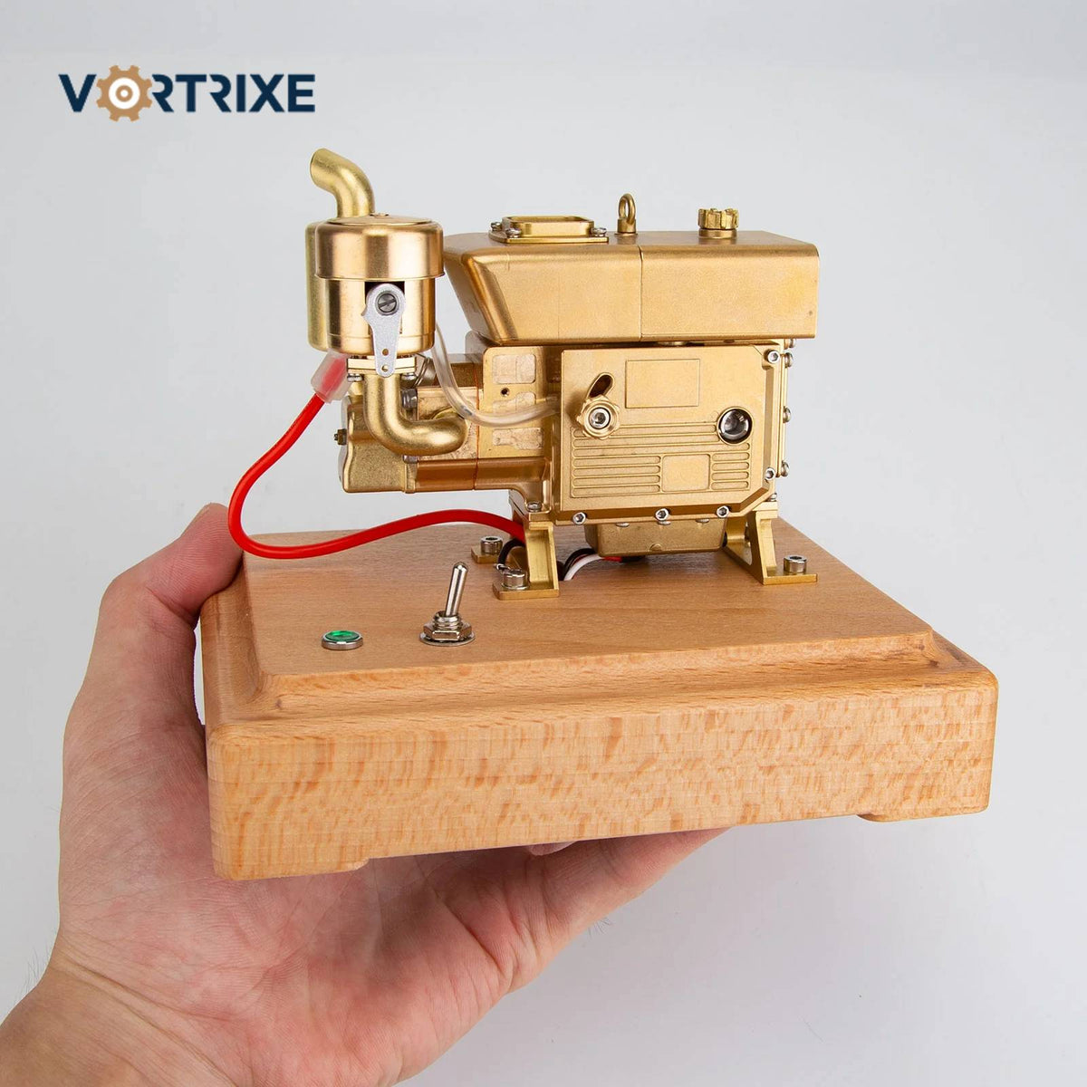 PeleusTech 12V Miniature Motor - Brass Engine Model For Steam & Internal Combustion Projects