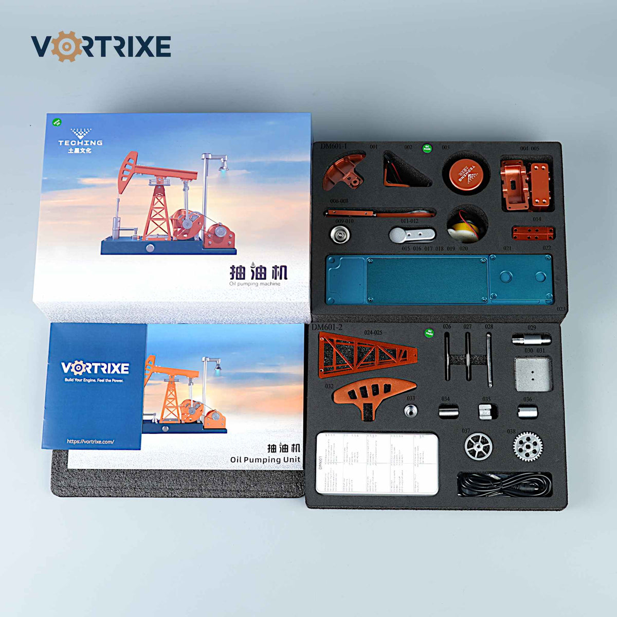 VORTRIXE & TECHING 219-teiliger Ölfeld-Arbeitsgeräte-Ölpumpenheber-Modellbausatz 