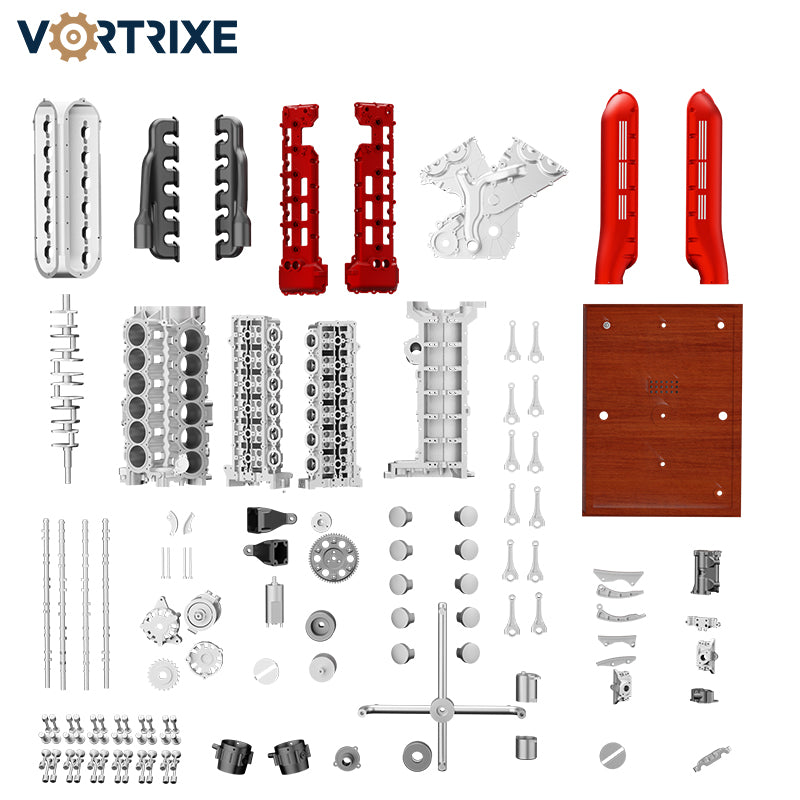 VORTRIXE & TECHING Metal V12 Engine Model Kit with Electric Drive Pre-Order Now