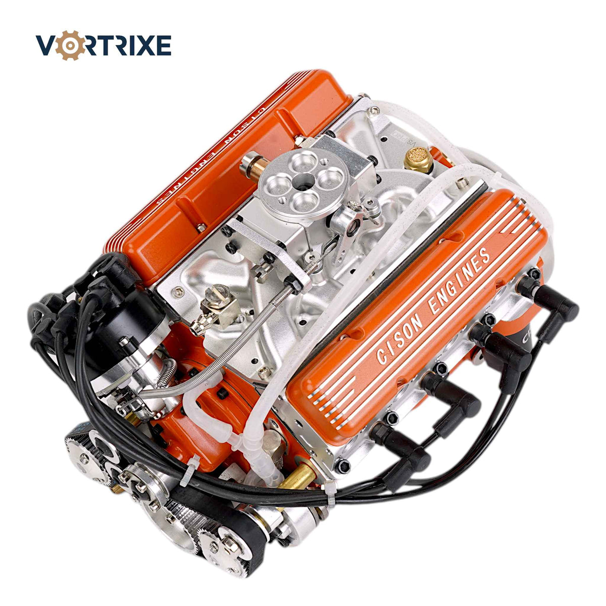 VORTRIXE & CISON 1/6 4-Stroke 44cc Water-Cooled Gasoline OHV V8 Small-Block Engine Model Kits