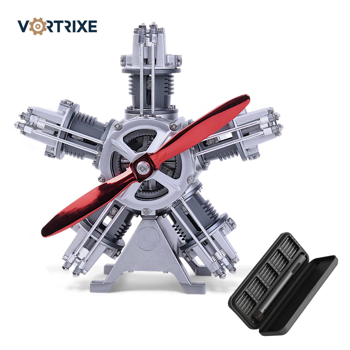 VORTRIXE & TECHING 250+Pcs 5 Cylinder Radial Engine Model Kit