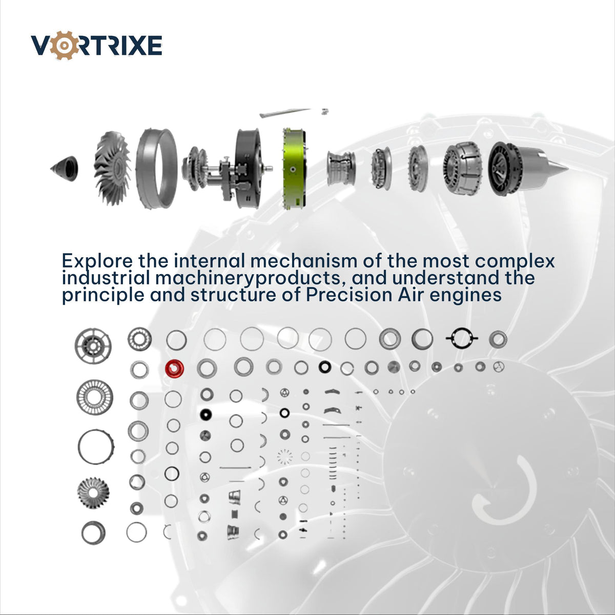VORTRIXE & TECHING DIY Twin-spool Aircraft Turbofan Engine Kits