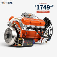 VORTRIXE & CISON 1/6 4-Stroke 44cc Water-Cooled Gasoline OHV V8 Small-Block Tabletop Engine Model Kits