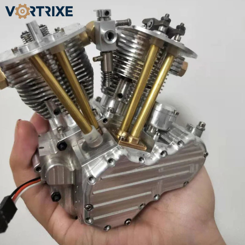 VORTRIXE & CISON FG-VT9 9cc Air-Cooled V-Twin Dual Cylinder 4-Stroke Gasoline Motorcycle Engine Model