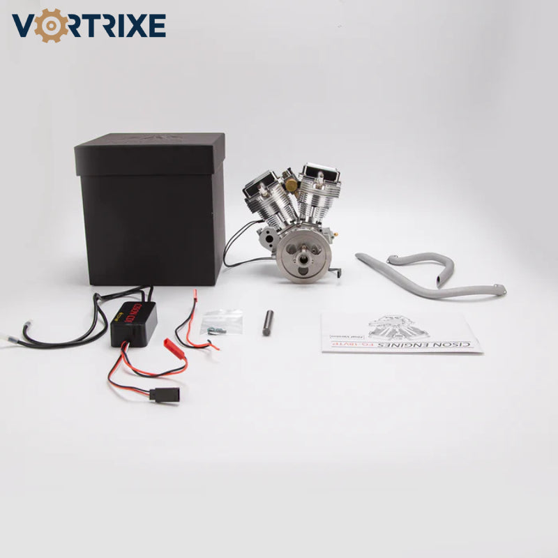 VORTRIXE & CISON FG-VT9 9cc Air-Cooled V-Twin Dual Cylinder 4-Stroke Gasoline Motorcycle Engine Model