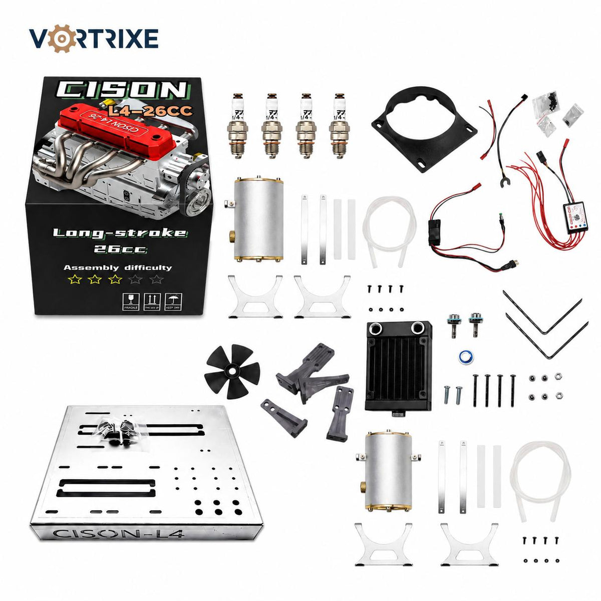 VORTRIXE &amp; TOYAN V8-Motor, 28 ccm OHV-Nitro-Motormodell 