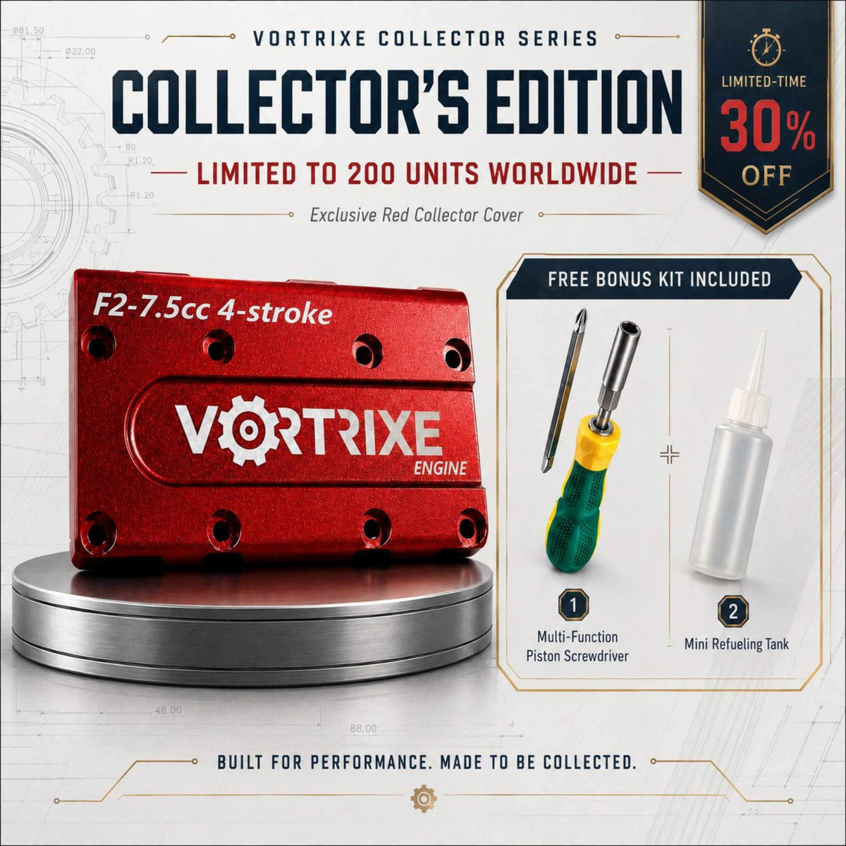 VORTRIXE &amp; TOYAN FS-L200AC Motor 2-Zylinder 4-Takt-Motor Modellbausatz 