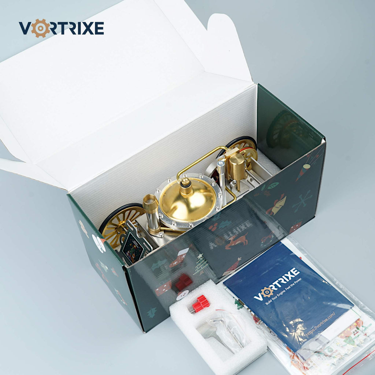 Modèle de tige de voiture de moteur à vapeur rétro VORTRIXE 