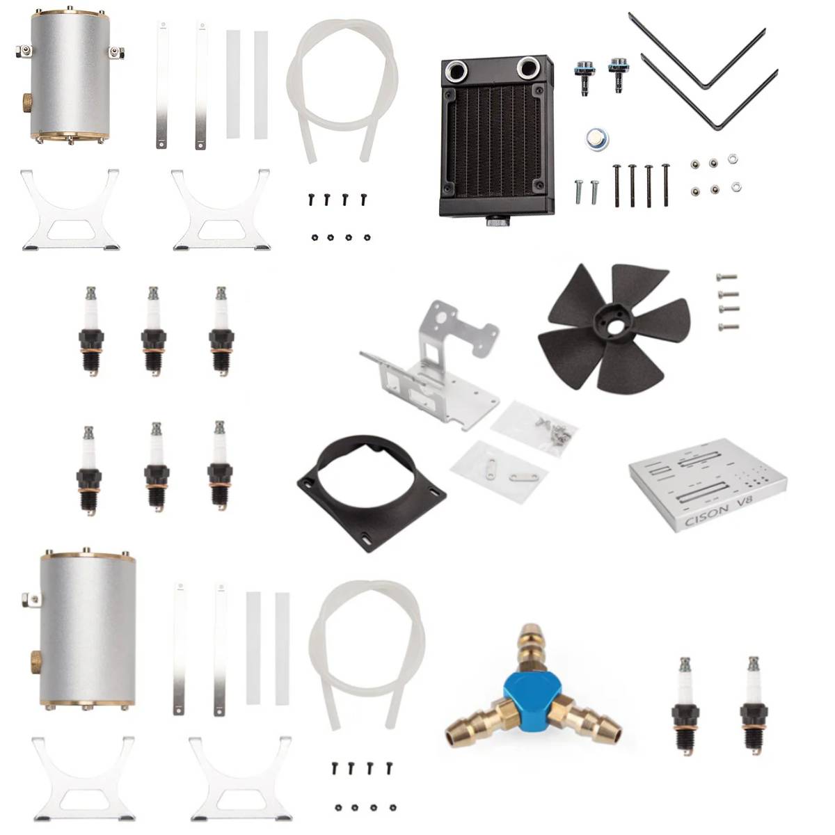 VORTRIXE & CISON 1/6 4-Stroke 44cc Water-Cooled Gasoline OHV V8 Engine Model Kits