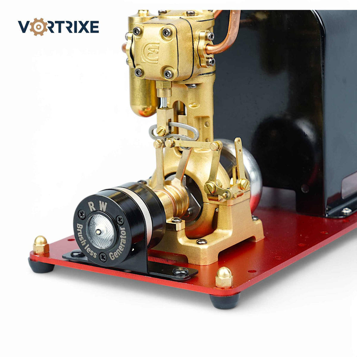 VORTRIXE Mini RW-BL1K Reversible Reciprocating Single-Cylinder Live Steam Engine Kit with Boiler DIY Kit