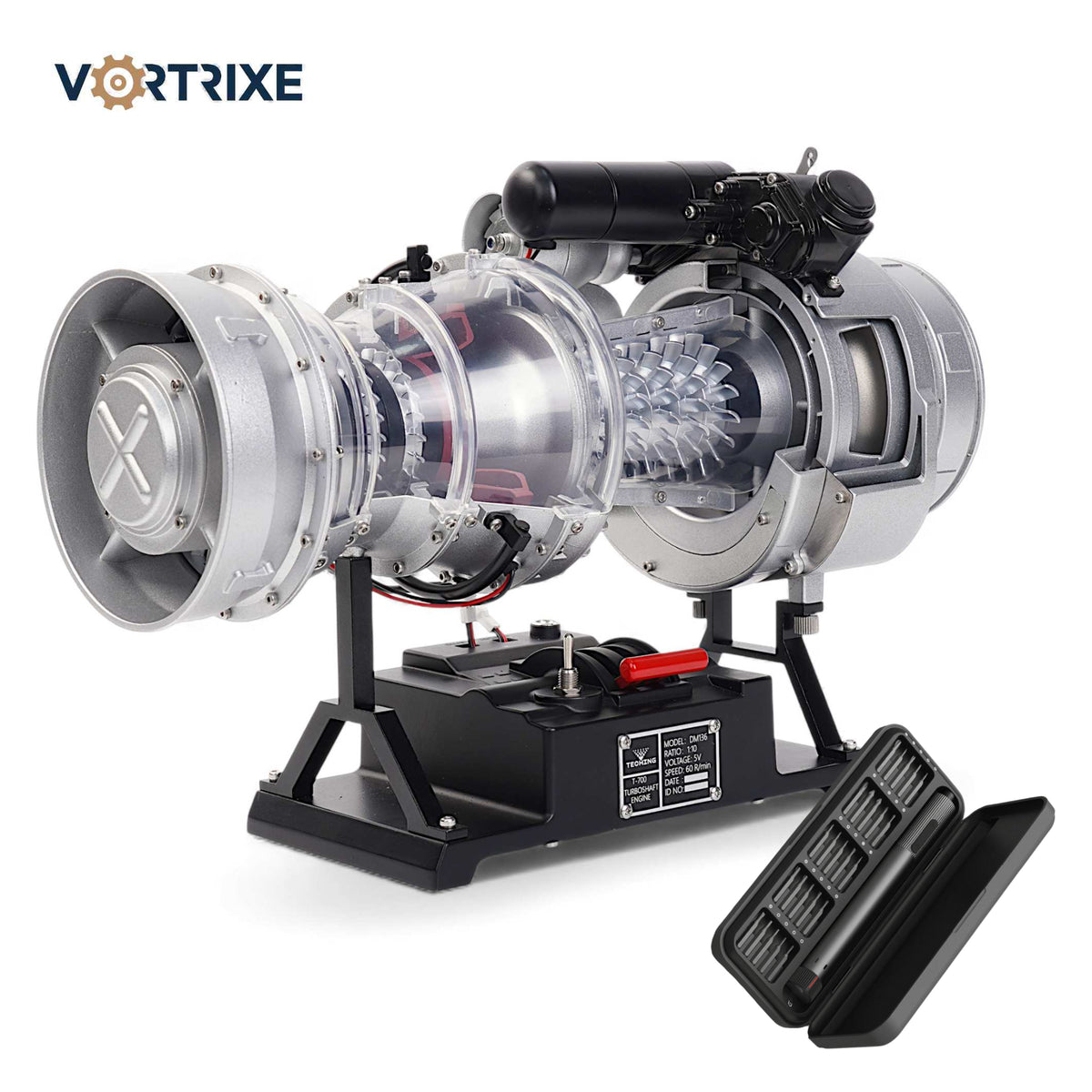VORTRIXE & TECHING 470+ pcs T700 DIY Turboshaft Engine Model Kit for Adults