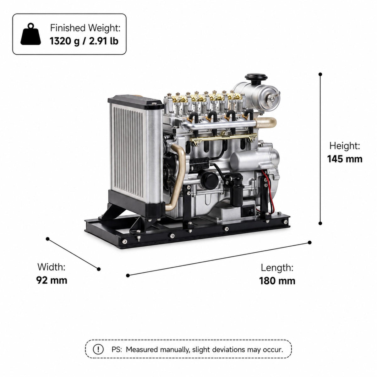 Kit de modèle de moteur diesel VORTRIXE & TECHING, 300 pièces et plus, L4