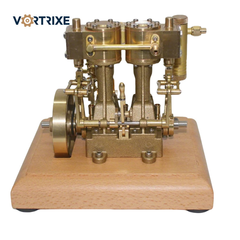 VORTRIXE Mini Retro Vertical Two-cylinder Steam Engine Model