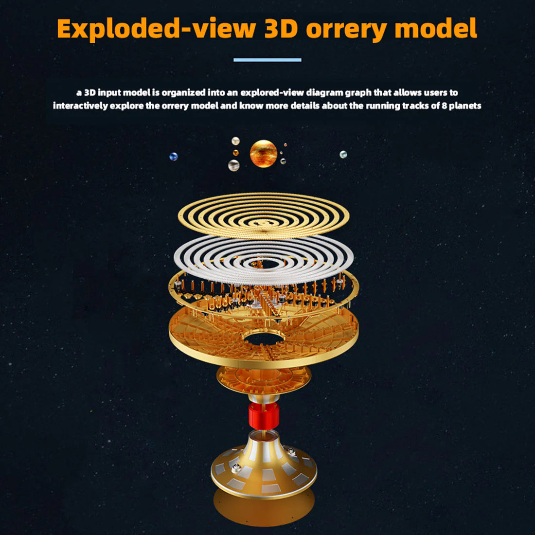 VORTRIXE & TECHING 600+PCS DIY Metal Mechanical Solar System Model Kit