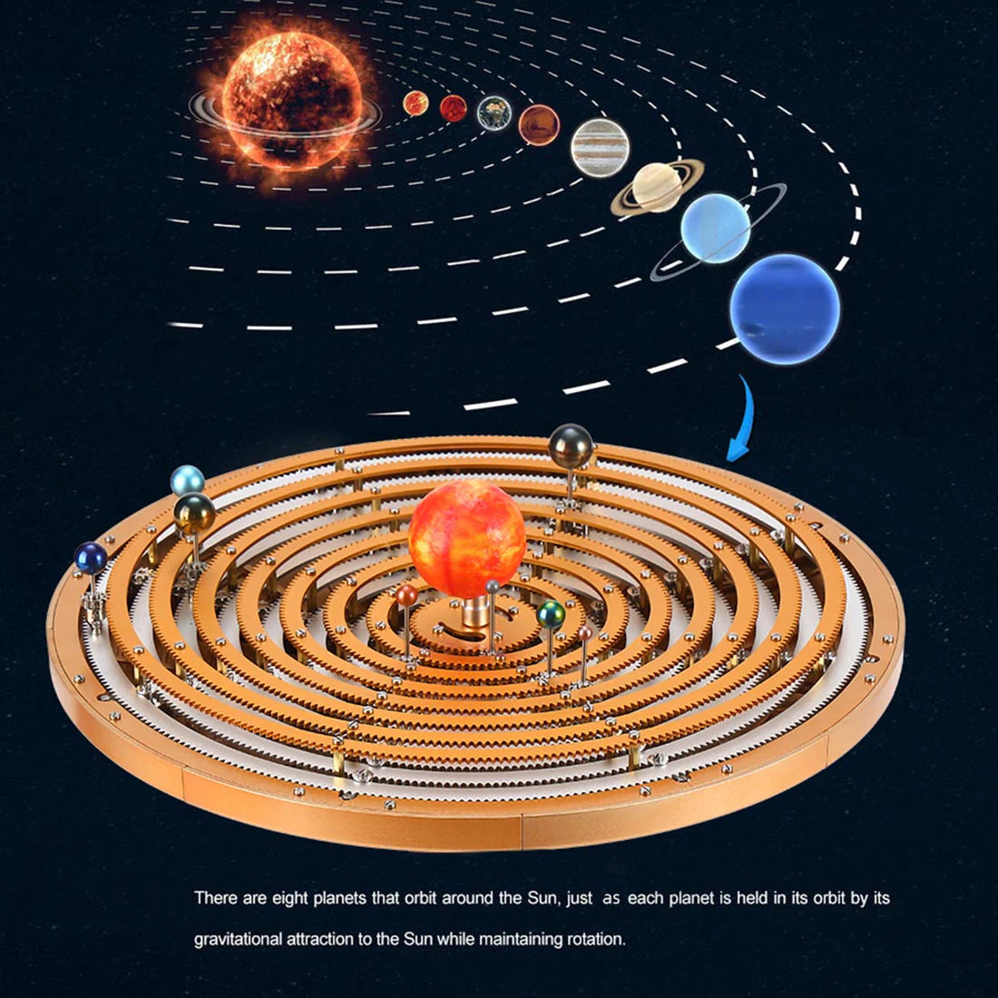 VORTRIXE & TECHING 600+PCS DIY Metal Mechanical Solar System Model Kit