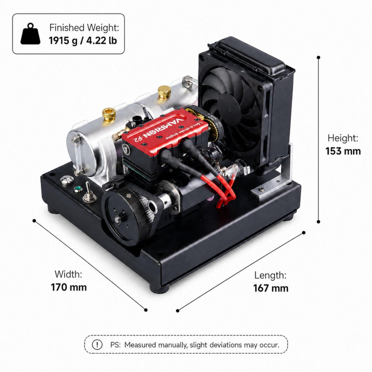 Kit de maquette de moteur VORTRIXE &amp; TOYAN FS-L200AC, 2 cylindres, 4 temps 