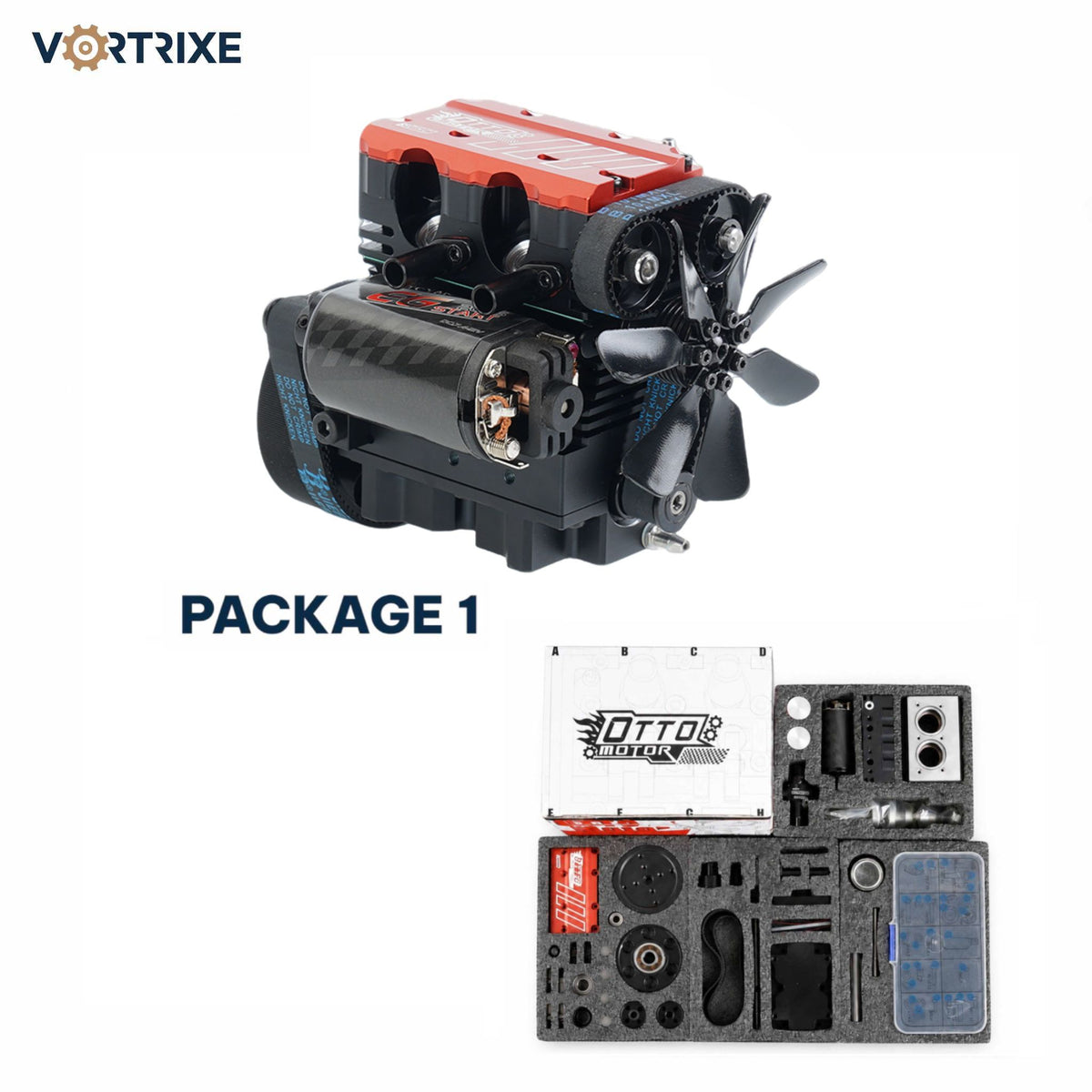 VORTRIXE & TOYAN FS-L200AC Engine 2 Cylinder 4 Stroke Engine Model Kit