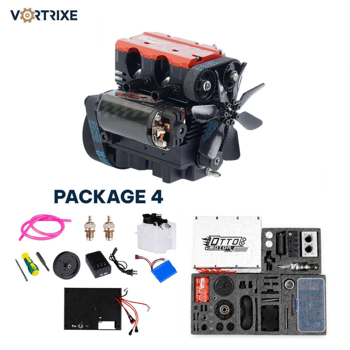 VORTRIXE & TOYAN FS-L200AC Engine 2 Cylinder 4 Stroke Engine Model Kit