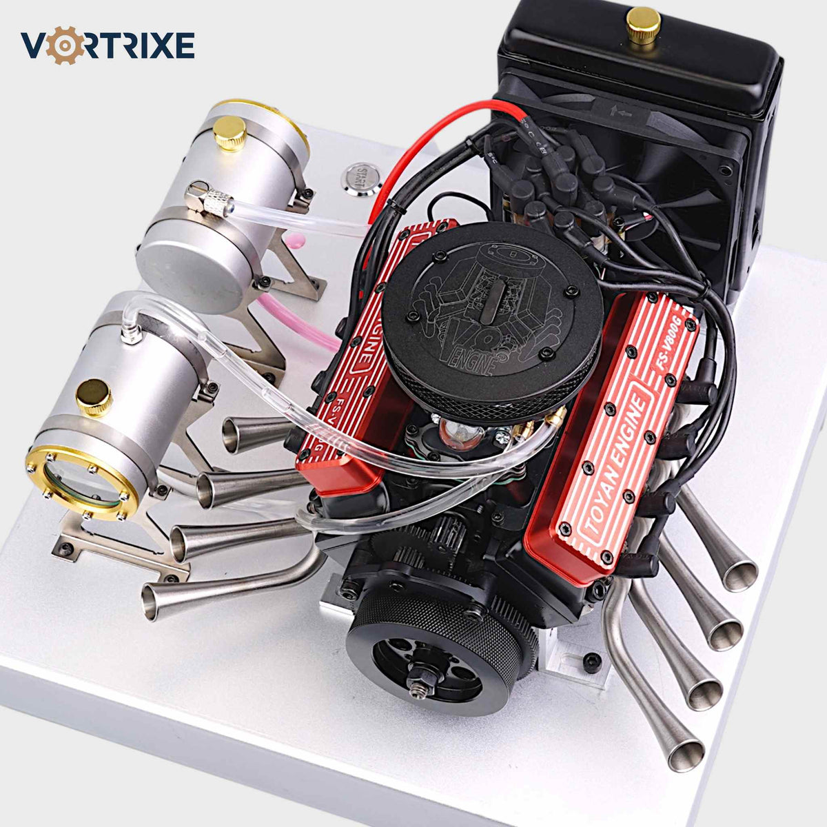 VORTRIXE & TOYAN FS-V800WGPC V8-Motor mit Starterkit, Ständer und Zubehör