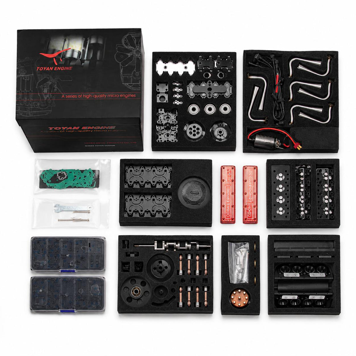 VORTRIXE &amp; TOYAN V8-Motor 28 cm³ OHV-Benzinmotor Modell 