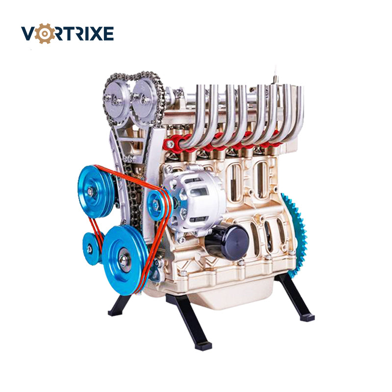 VORTRIXE & TECHING Full Metal Assembling V4 Car Engine Model Kits