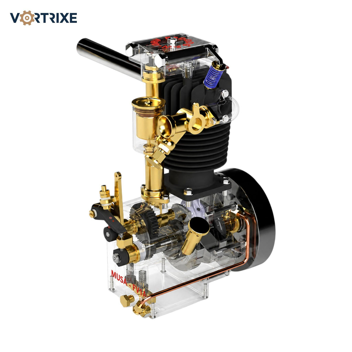 VORTRIXE Wasserkühlungs-Wärmestruktur Mini-Lernmodell mit Benzinmotor 