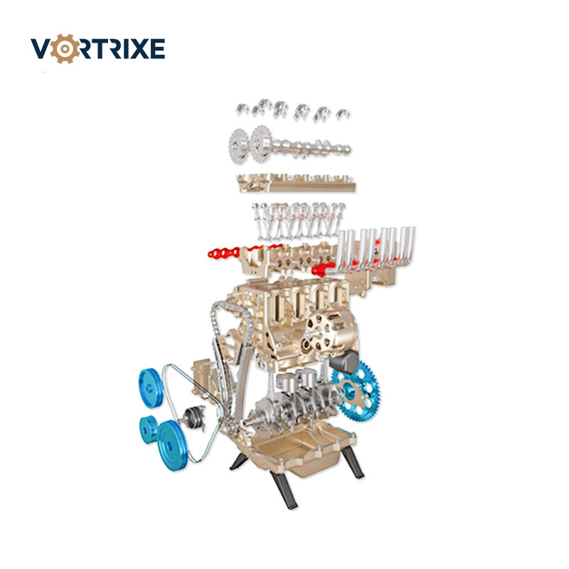 VORTRIXE &amp; TECHING Vollmetall-Montage-V4-Automotor-Modellbausätze 