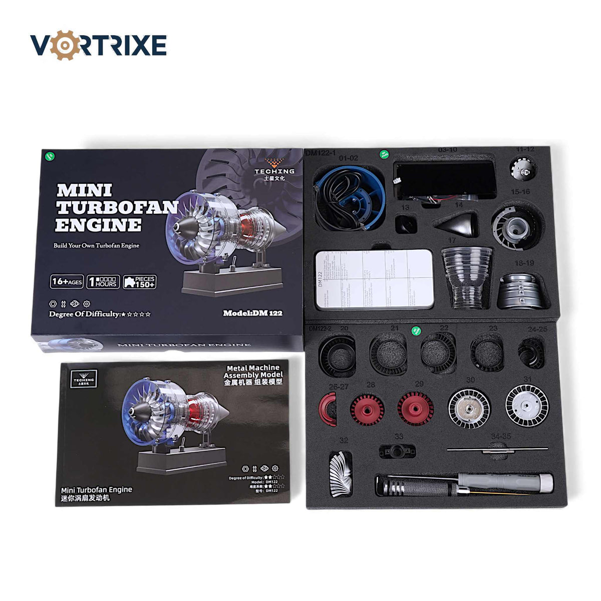 VORTRIXE &amp; TECHING DIY-Bausätze für zweiwellige Flugzeug-Turbofan-Triebwerke 