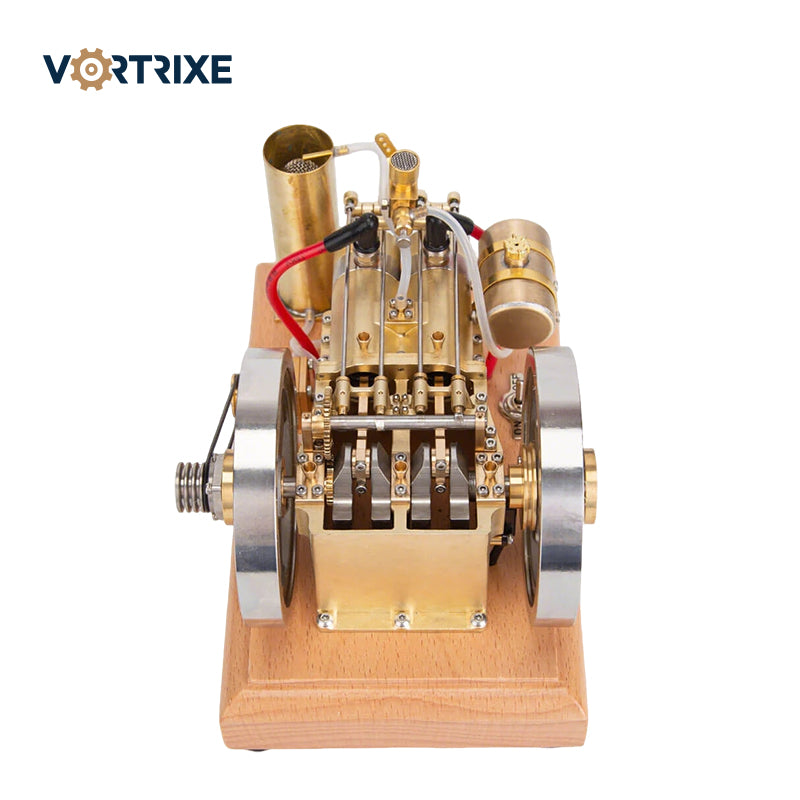 VORTRIXE Horizontal Vintage Stationary Engine Twin-cylinder OHV Dual Flywheel Gasoline Engine Model