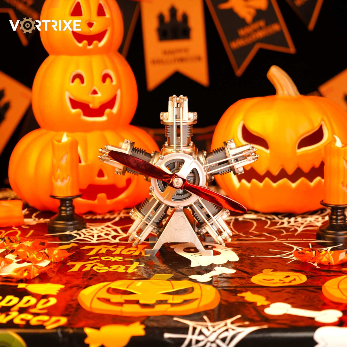 VORTRIXE & TECHING – Kit de maquette de moteur radial à 5 cylindres, 250+ pièces