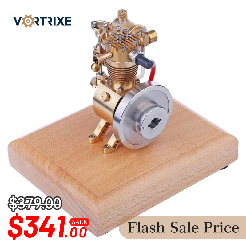 VORTRIXE 4 Stroke Vertical Hit and Miss Gas Engine Model with Flying Ball Speed Limiter