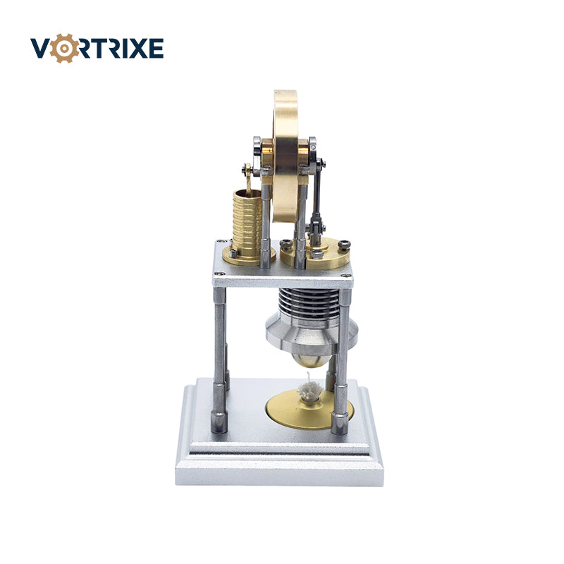 VORTRIXE Mini Hot Vertical Stirling Brass Pulley Engine Model