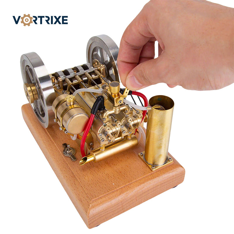 VORTRIXE Twin-cylinder OHV Dual Flywheel Horizontal Vintage Stationary Engine