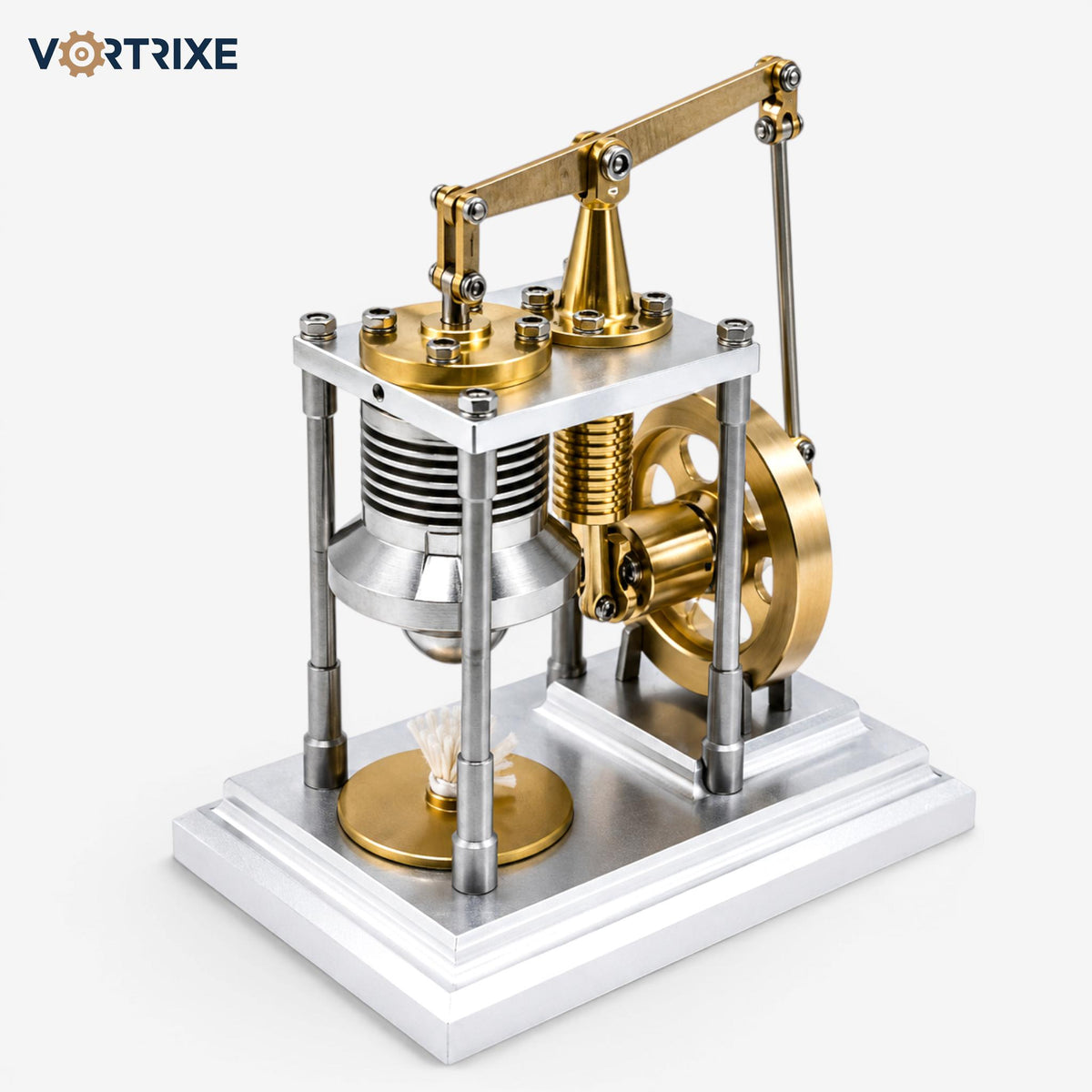 Moteur Stirling vertical miniature rétro VORTRIXE &amp; OKMO J06D