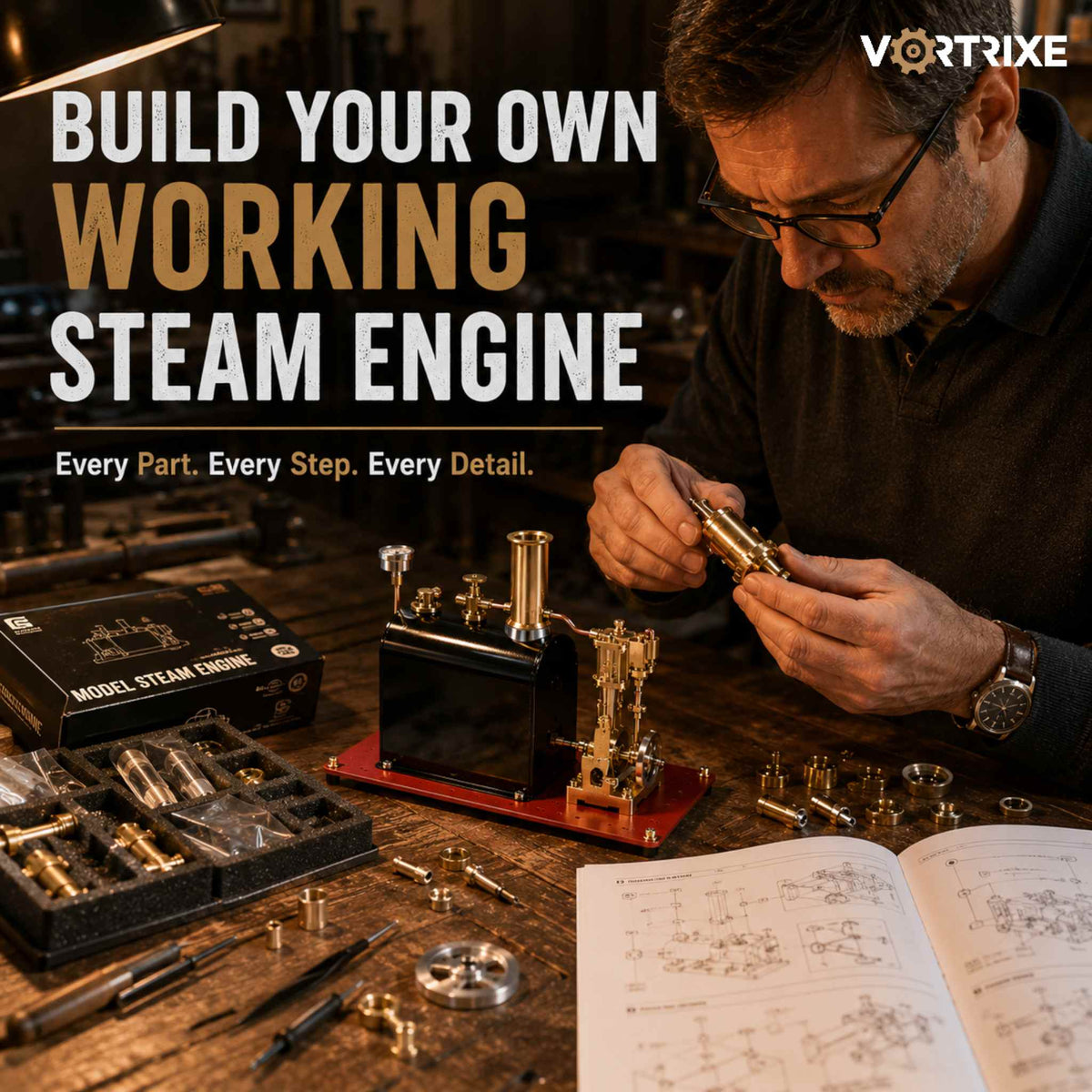 VORTRIXE &amp; TECHING DIY-Bausätze für zweiwellige Flugzeug-Turbofan-Triebwerke 