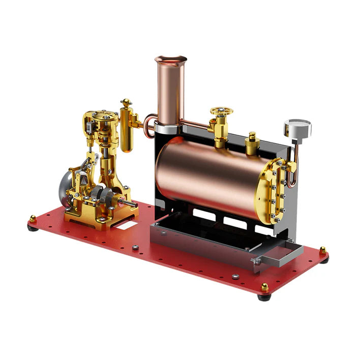 VORTRIXE Mini RW-BL1K Reversible Reciprocating Single-Cylinder Live Steam Engine Kit with Boiler DIY Kit