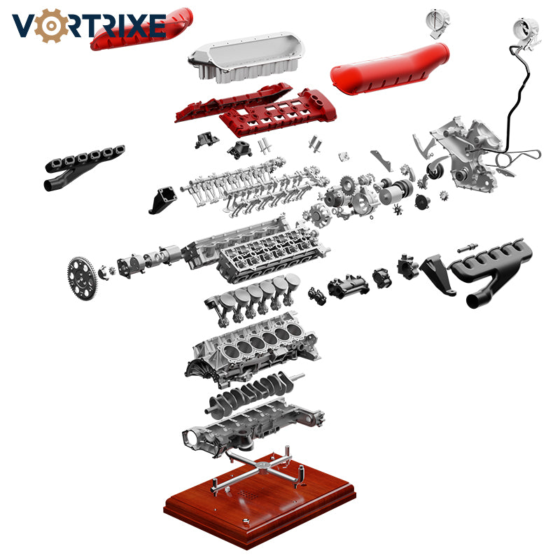 VORTRIXE & TECHING Metal V12 Engine Model Kit with Electric Drive Pre-Order Now