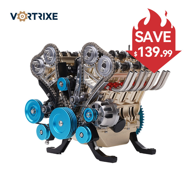 VORTRIXE & TECHING V8 Engine Metal Assembly DIY Model Kit