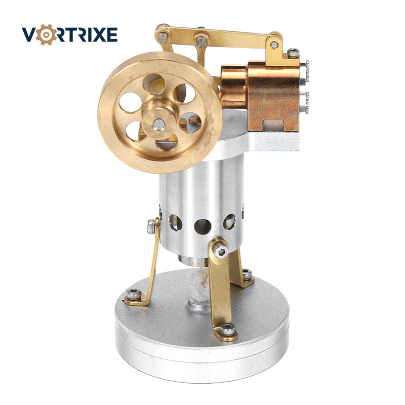 VORTRIXE DIY Mini Retro Vertical Brass Stirling Engine Model