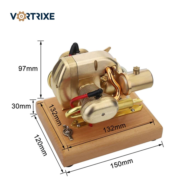 VORTRIXE Mini 2-Cylinder 4-Stroke Motorcycle Gasoline Engine ICE Engine Model