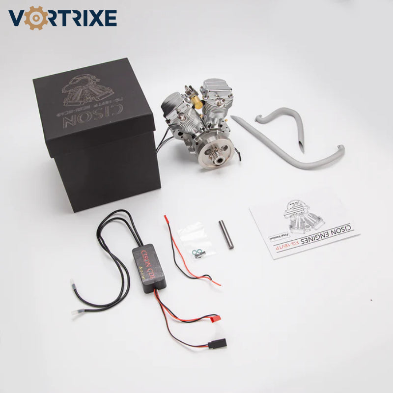 VORTRIXE & CISON FG-VT9 9cc Air-Cooled V-Twin Dual Cylinder 4-Stroke Gasoline Motorcycle Engine Model