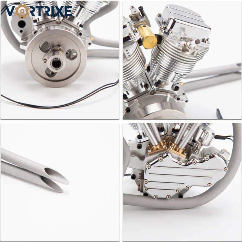 VORTRIXE & CISON FG-VT9 9cc Air-Cooled V-Twin Dual Cylinder 4-Stroke Gasoline Motorcycle Engine Model