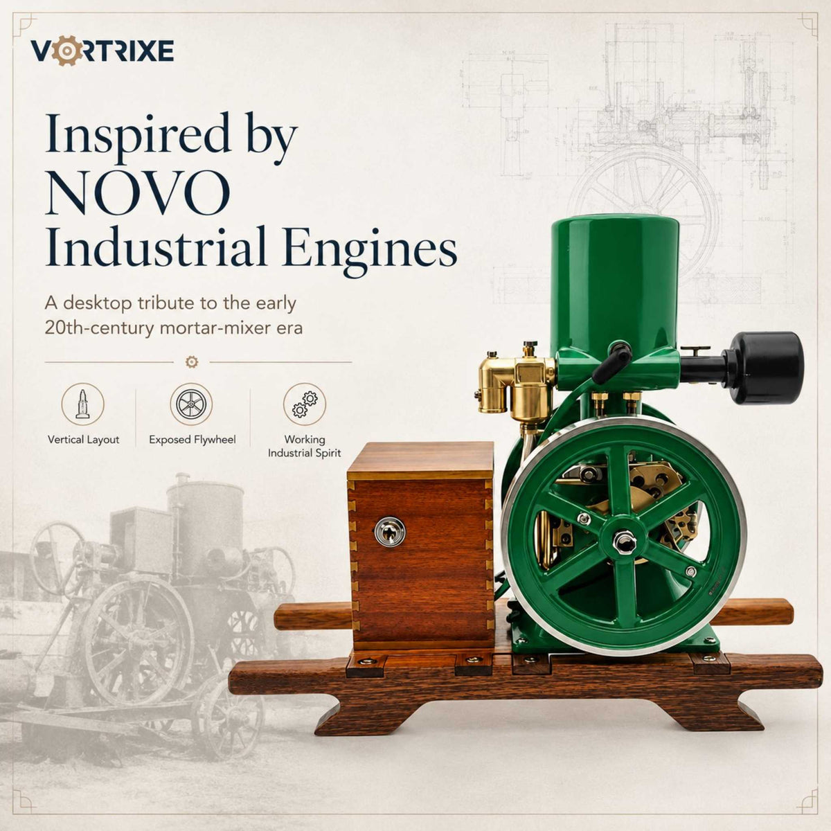 VORTRIXE Wasserkühlungs-Wärmestruktur Mini-Lernmodell mit Benzinmotor 