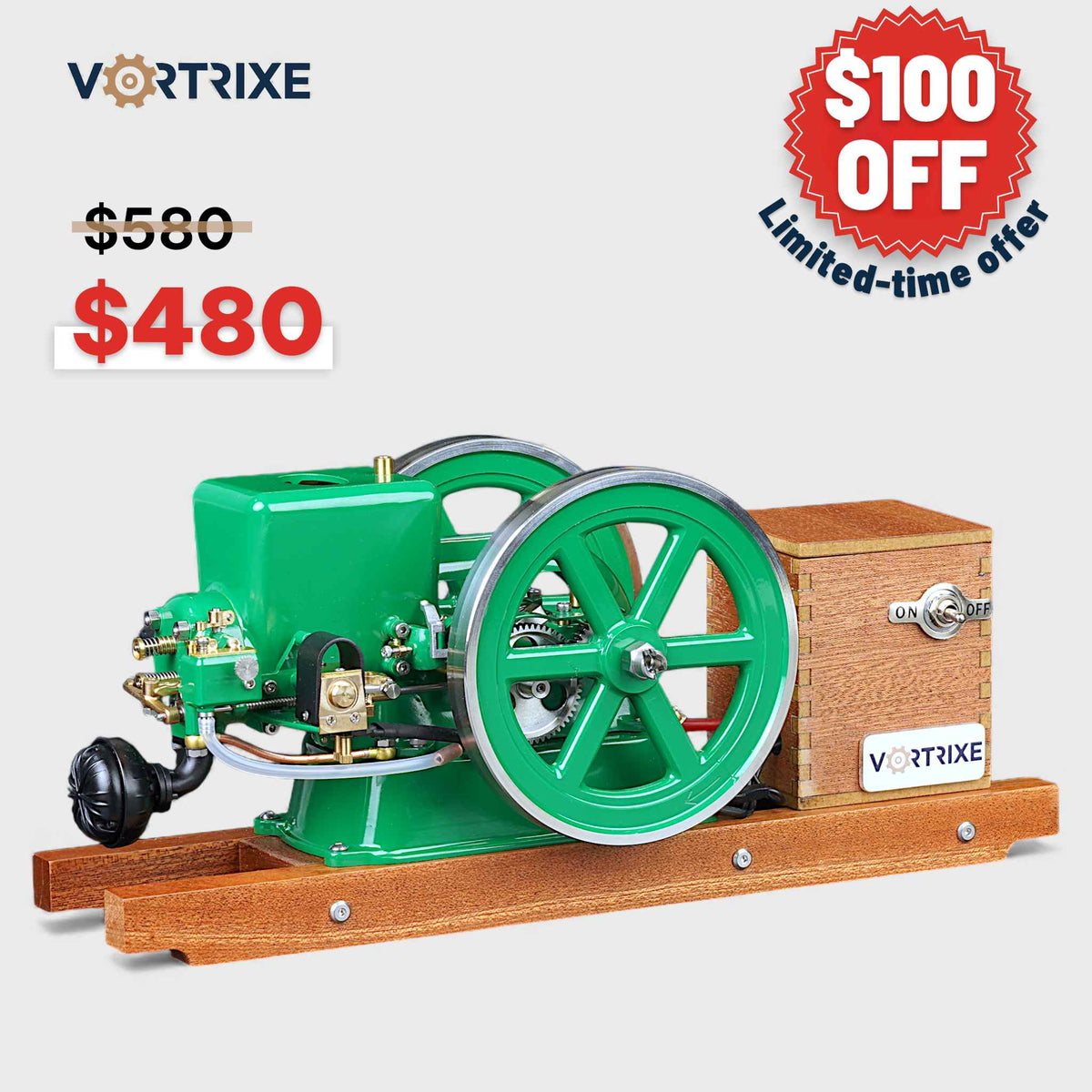 VORTRIXE & OKMO Z01 Morse Z 3.6cc Throttle-Controlled Miniature Gasoline Hit & Miss Engine Model