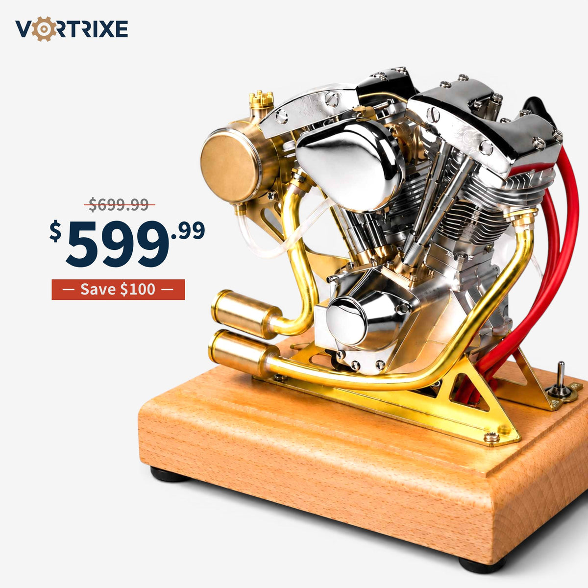 VORTRIXE Wasserkühlungs-Wärmestruktur Mini-Lernmodell mit Benzinmotor 