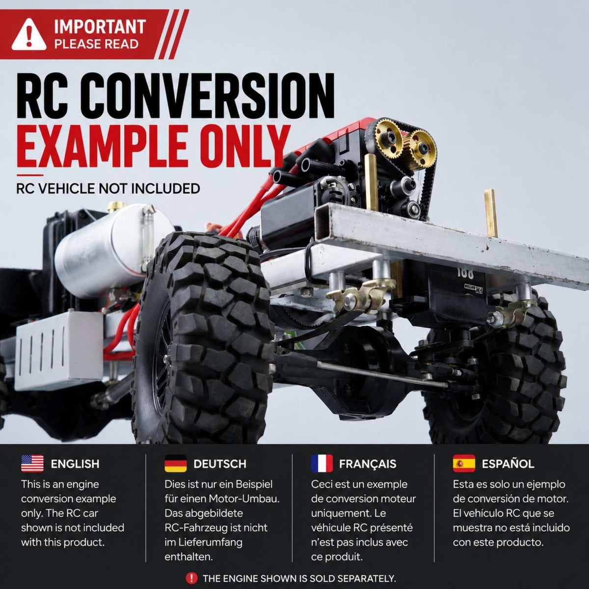 VORTRIXE & VAMRION F2 Gasoline Engine Upgrade Water-Cooled 2 Cylinder 4 Stroke Tabletop Engine Model Kit