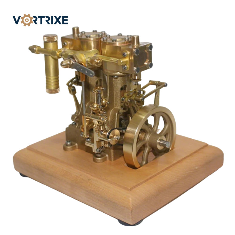 VORTRIXE Mini Retro Vertical Two-cylinder Steam Engine Model